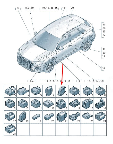 NEW AUDI A4 B9 FLAT CONTACT HOUSING 4H0972701 ORIGINAL