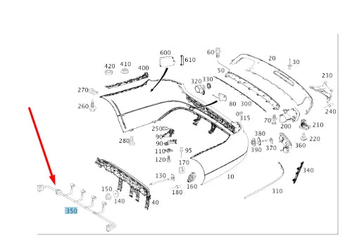 NEW MB CLS C218 REAR BUMPER PDC AID WIRING HARNESS A2185403732 ORIGINAL