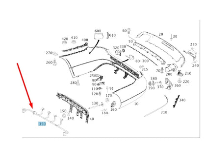 NEW MB CLS C218 REAR BUMPER PDC AID WIRING HARNESS A2185403732 ORIGINAL