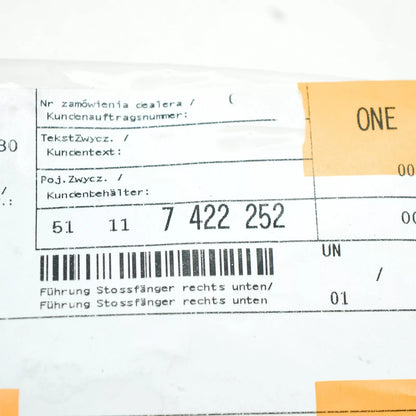 NEW BMW 3 G20 M FRONT RIGHT BUMPER LOWER BRACKET 7422252 51117422252 ORIGINAL