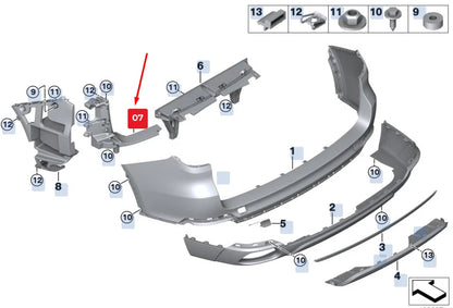 NEW BMW X5 F15 REAR LEFT BUMPER CORNER MOUNTING 51127294389 7294389 ORIGINAL