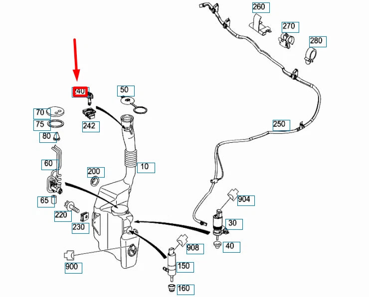 NEW MERCEDES-BENZ GLK X204 WASHER SYSTEM TANK ROTARY CATCH A0009981695 ORIGINAL