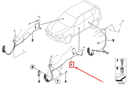 NEW BMW X3 F25 FRONT LEFT DOOR CABLES 61129315113 9315113 ORIGINAL