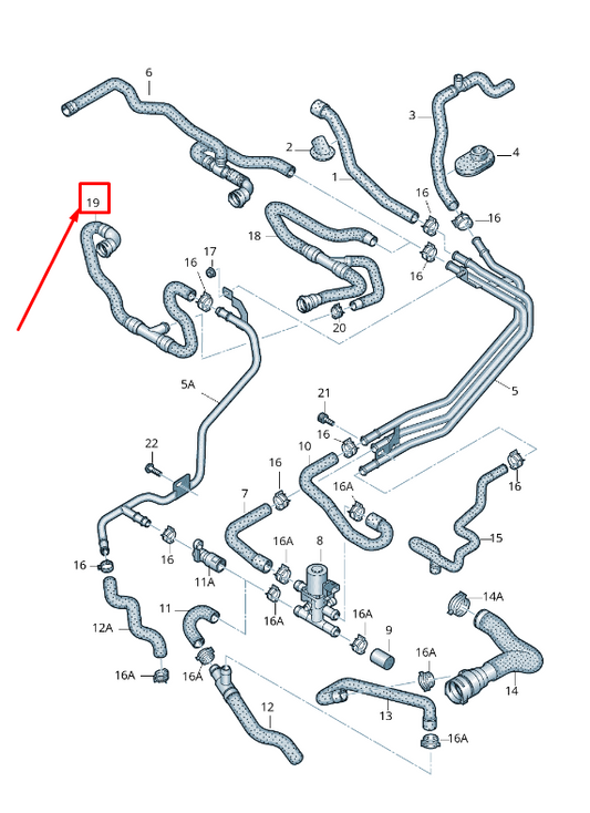 new audi a6 avant c6 engine coolant hose 4f0265379p original