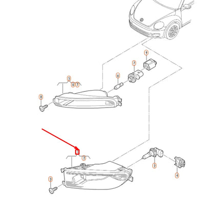 NEW VOLKSWAGEN BEETLE A5 FRONT RIGHT HALOGEN FOG LIGHT 5K0941700G