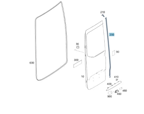 NEW MERCEDES-BENZ SPRINTER W907 REAR LEFT DOOR RUBBER SEAL A9077820100