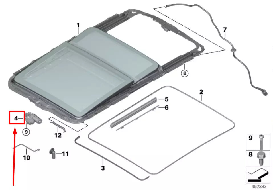 NEW BMW X5 F15, F85 SUNROOF MOTOR 2993883 54102993883 ORIGINAL