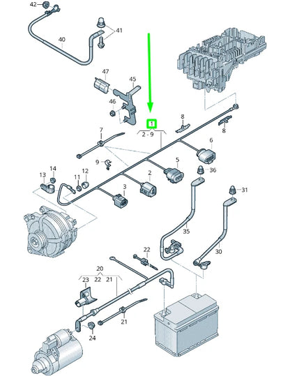 NEW VOLKSWAGEN PASSAT B8 3G ALTERNATOR CABLE HARNESS 5Q0971230GK