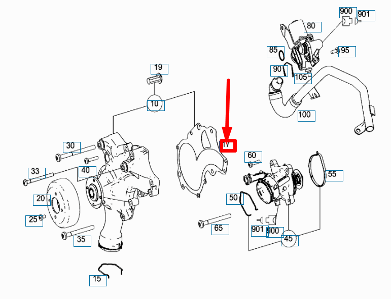 NEW MERCEDES-BENZ ML W164 WATER PUMP GASKET A1562010280 ORIGINAL