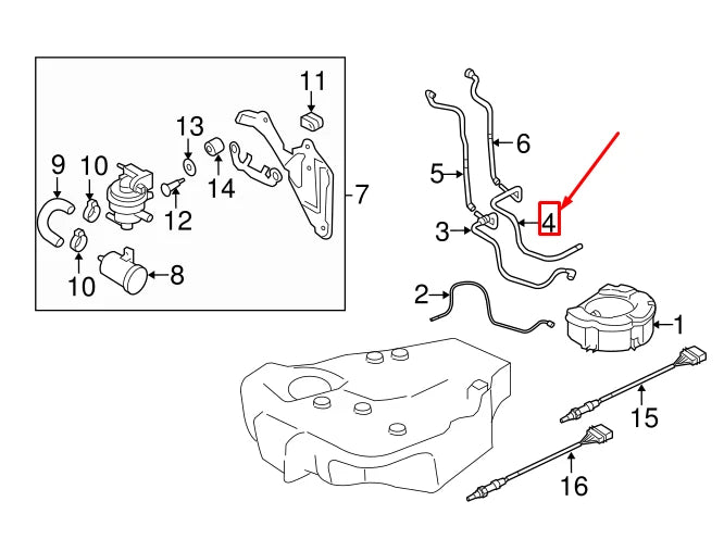 NEW AUDI A3 SPORTBACK 8P CHARCOAL CANISTER VENT TUBE 1K0201160AR ORIGINAL