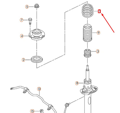 NEW VOLKSWAGEN BEETLE A5 FRONT COIL SPRING 1K0411105AQ ORIGINAL