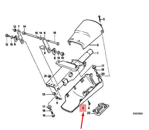 NEW BMW 3 E30 STEERING COLUMN LOWER TRIM PANEL 32311156468 1156468 ORIGINAL