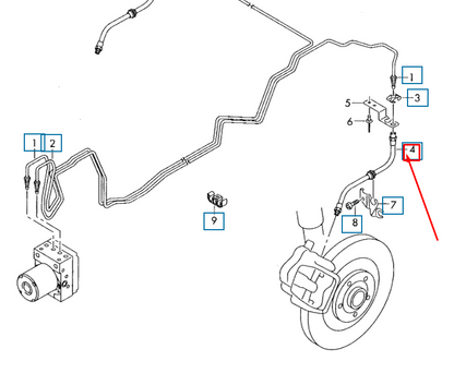 new audi a4 b9 rear brake hose 8w0611775c original