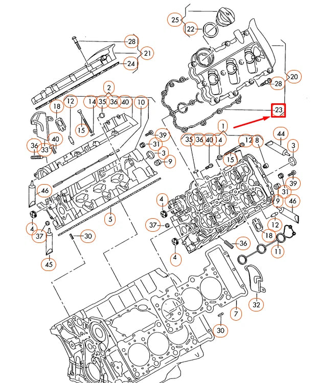 NEW AUDI A8 4E D3 CYLINDERS 4-6 VALVE COVER GASKET 06E103483G ORIGINAL
