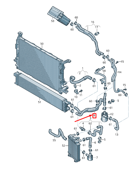 new audi a6 avant c7 radiator coolant hose 4g0145920j original