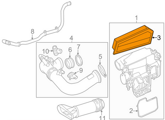 new mb c-class w204 air filter a2710940304 1.8 petrol 150kw original