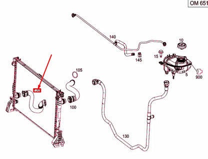 NEW MB VITO W447 RIGHT COOLER TO ENGINE COOLANT HOSE A4475013182 ORIGINAL