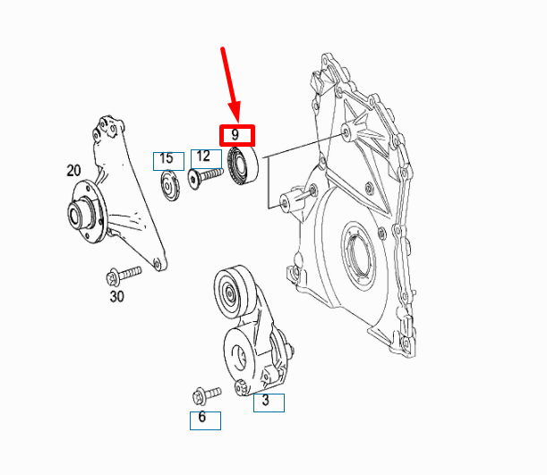 NEW MERCEDES-BENZ GL X164 CYLINDER CRANKCASE ROLLER A6422000570 ORIGINAL