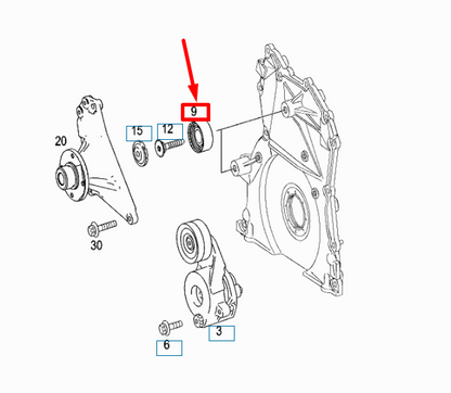 NEW MERCEDES-BENZ GL X164 CYLINDER CRANKCASE ROLLER A6422000570 ORIGINAL