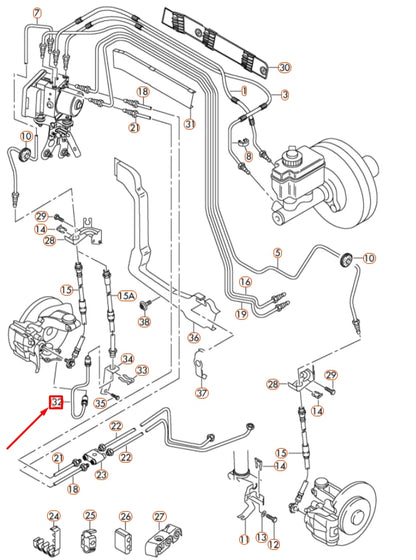 NEW AUDI A3 8P FRONT RIGHT BRAKE HOSE PIPE 1K0611764A ORIGINAL