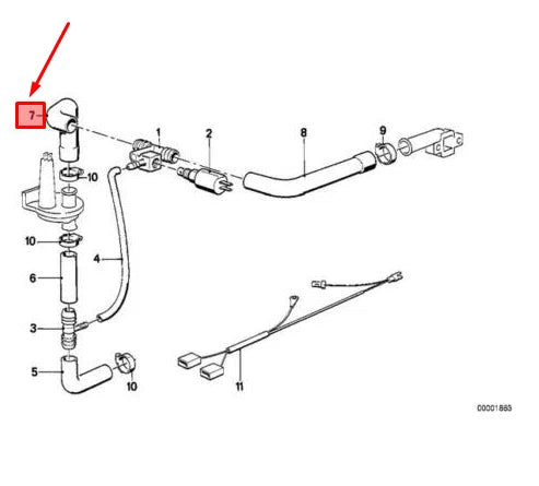 NEW BMW 5 E28 IDLE INCREASE CARBURETOR HOSE 11611270630 1270630 ORIGINAL