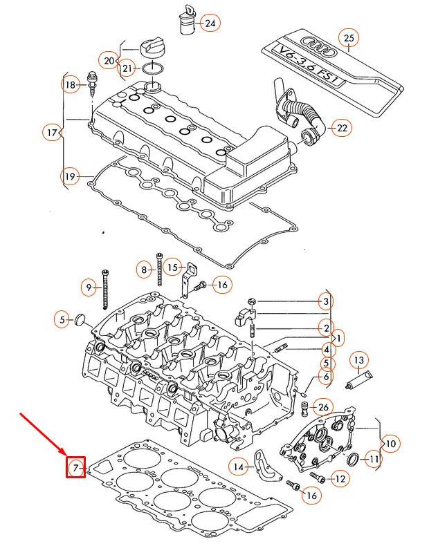 NEW AUDI Q7 4L CYLINDER HEAD GASKET METAL 03H103383K