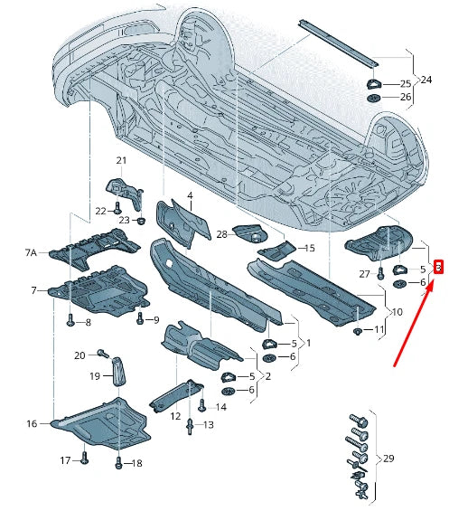 NEW VOLKSWAGEN GOLF 5G MK7 REAR SILENCER HEAT PROTECTION 5Q0825701G ORIGINAL