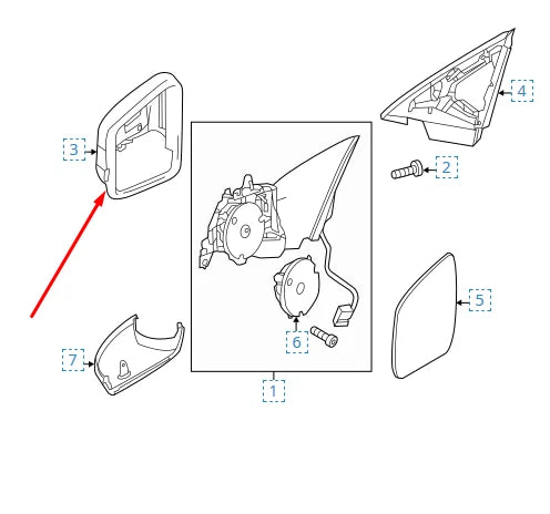 NEW MB C-CLASS W205 RIGHT WING MIRROR COVER A21281060009792 A2128106000