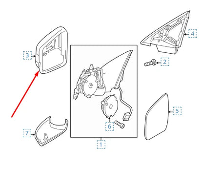 NEW MB C-CLASS W205 RIGHT WING MIRROR COVER A21281060009792 A2128106000
