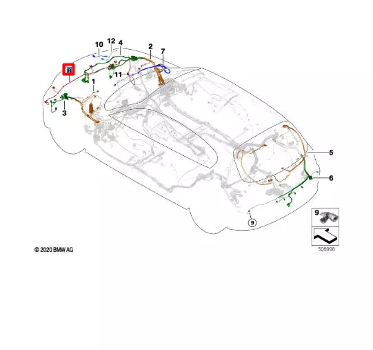 NEW BMW X1 F48 FRONT PARKING AID PDC WIRING JARNESS 61128715299 ORIGINAL