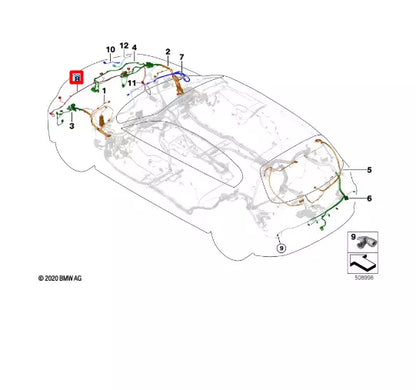 NEW BMW X1 F48 FRONT PARKING AID PDC WIRING JARNESS 61128715299 ORIGINAL