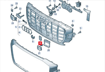 NEW AUDI Q8 4MN FRONT LEFT BUMPER STRIP 4M88079673FZ ORIGINAL