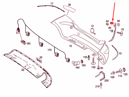 NEW MERCEDES-BENZ A W169 REAR BUMPER RIGHT RAIL A1698851221 ORIGINAL