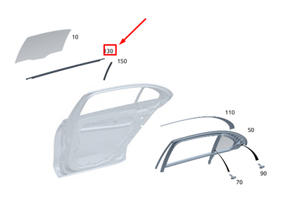 new mercedes-benz s w223 rear left outer window trim bar a2236906903 original