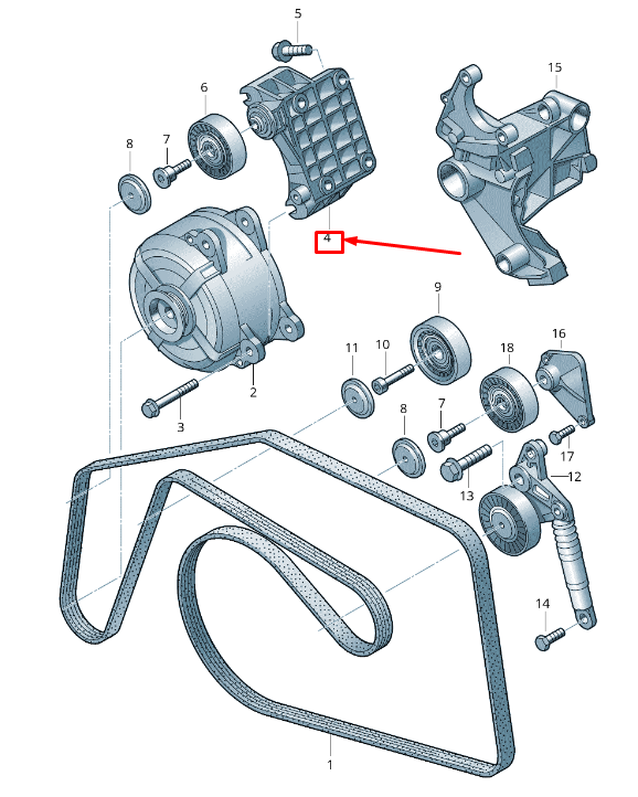 new audi q7 4l alternator bracket 059903143p original