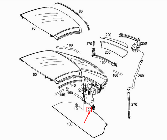 new mercedes-benz slk r172 right b pillar tolerance ring a1727740000 original