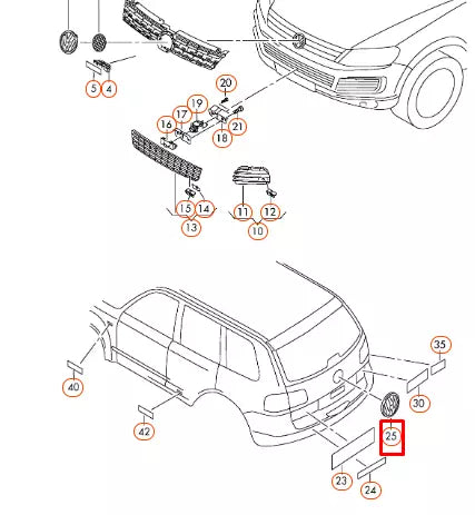NEW VOLKSWAGEN TOUAREG 7P REAR TRUNK BOOT LID EMBLEM BADGE 7P6853630AULM