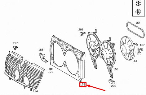 NEW MERCEEDES-BENZ E W210 FAN SHROUD A2105052155 ORIGINAL