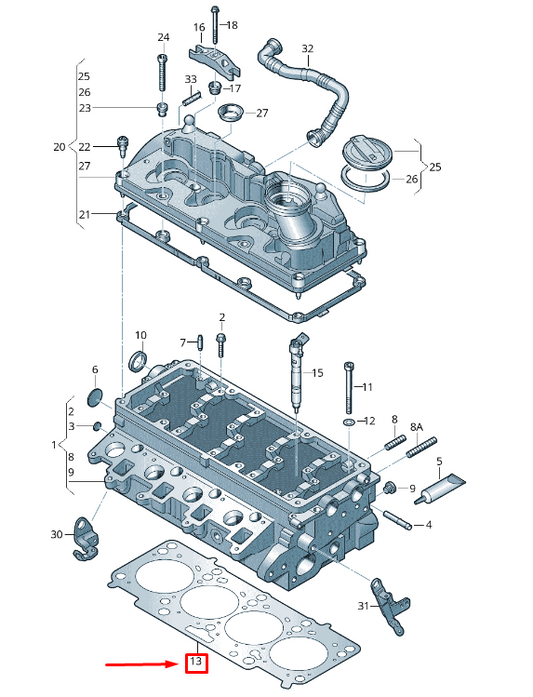 new audi tt 8j cylinder head gasket 03l103383dc original