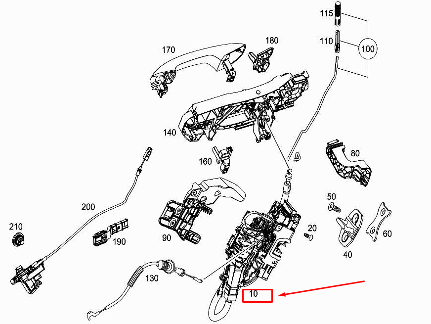 new mercedes-benz cls c257 rear right door lock a0997309800 original
