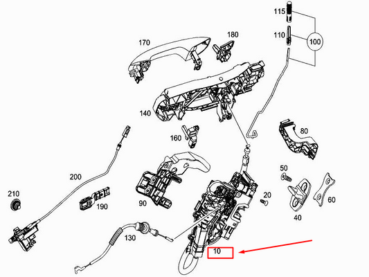 new mercedes-benz cls c257 rear right door lock a0997309800 original