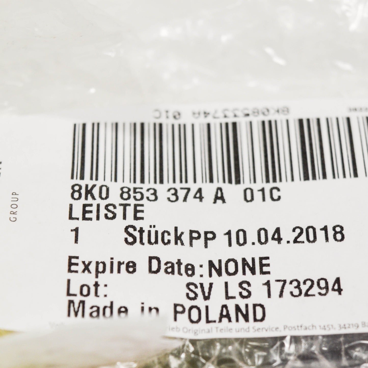 NEW AUDI A4 B8 FRONT RIGHT DOOR SILL PLATE S LINE TRIM 8K0853374A01C ORIGINAL