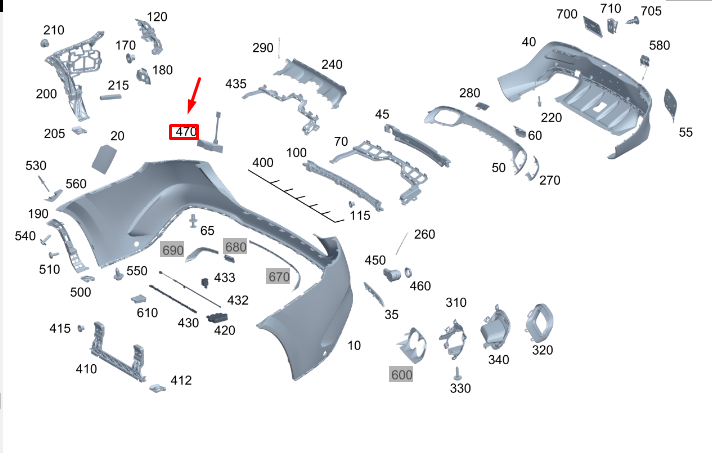 new mercedes-benz gle w167 rear radar sensor a0009055211 original