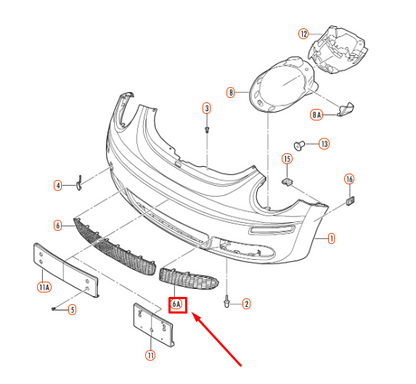 NEW VW BEETLE 9C FRONT BUMPER LEFT AIR GUIDE GRILLE 1C0807683J01C ORIGINAL