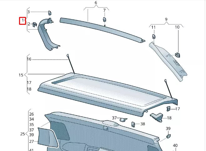 NEW VW TIGUAN AD REAR LUGGAGE COMPARTMENT LID TRIM PANEL 5NA867703B82V ORIGINAL