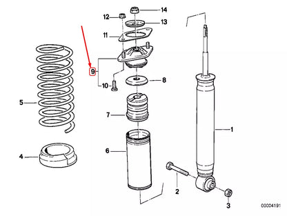 NEW BMW 8 E31 REAR SPRING STRUT GUIDE SUPPORT 33521091605