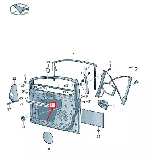 NEW VW GOLF PLUS 5M FRONT RIGHT INNER WINDOW APERTURE SEAL 5M0837480A5AP