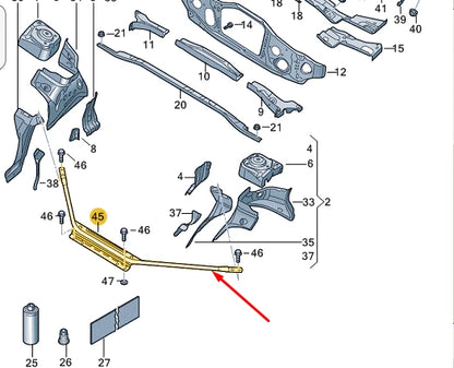 NEW VOLKSWAGEN ID.4 FRONT CENTER BRACE 11A805540A 2021 ORIGINAL