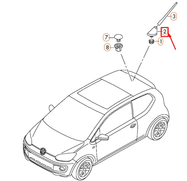 NEW VOLKSWAGEN UP AERIAL BASE 5L0035501