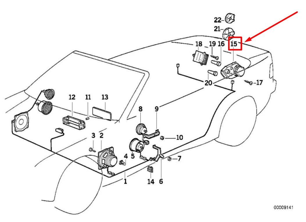 NEW BMW 3 COMPACT E36 REAR LEFT LOUDSPEAKER 65138357879 8357879 ORIGINAL